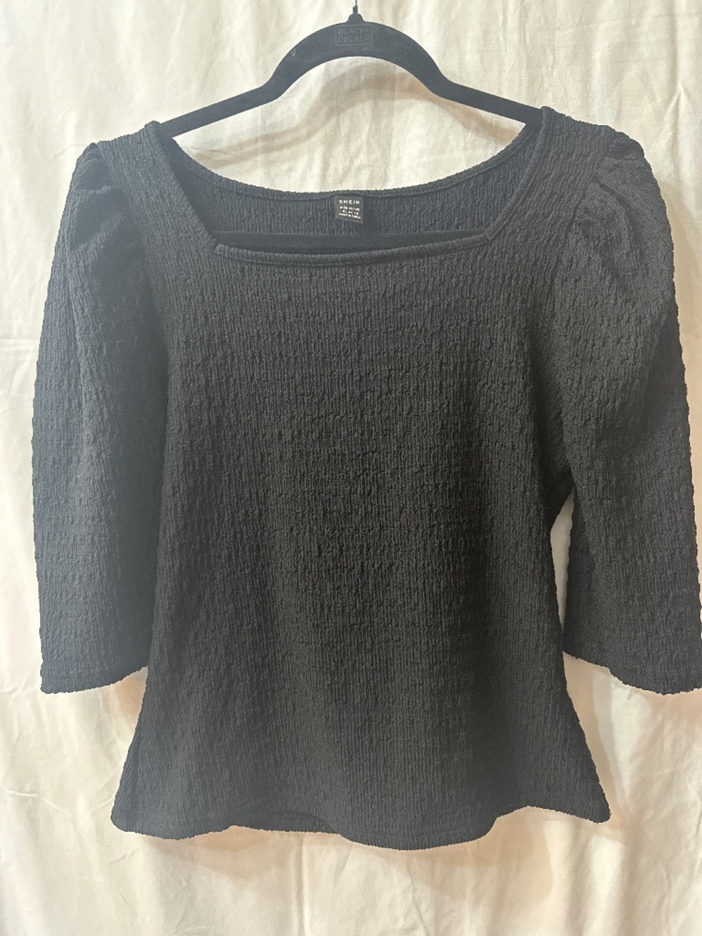 Black Square Neck Blouse